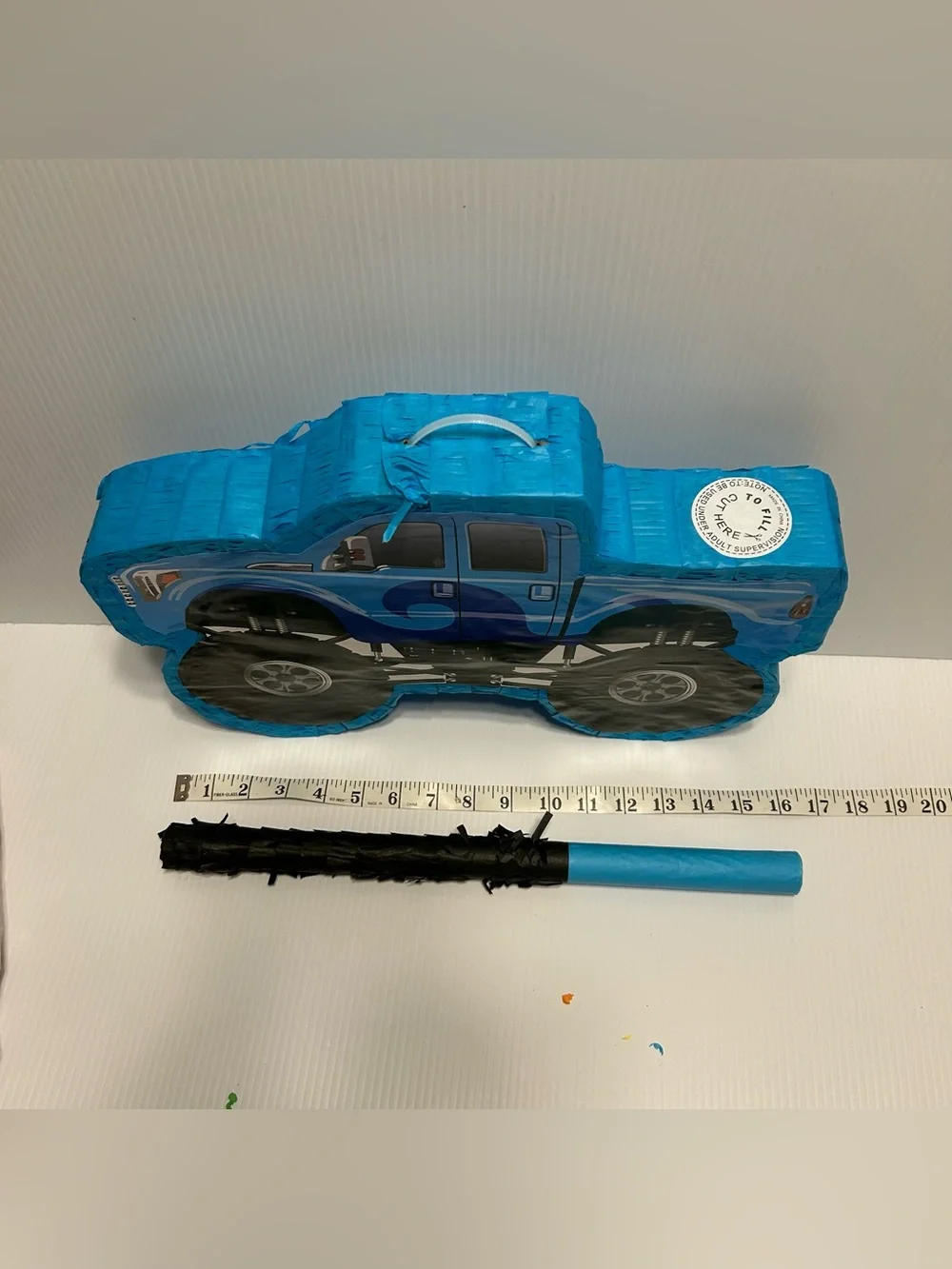 Piñata Monster Truck Blue Stick Blindfold Confetti Birthday Party Fiesta 15